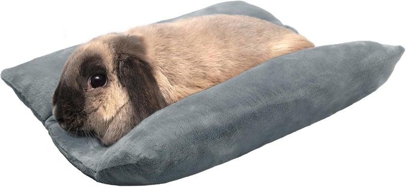 Alphatool Soft Bunny Bed - 15.7" x 14" Rabbit Bed, Warm Cuddle Cushion Plush Mat for Guinea Pig, Ferret, Small Animal - Grey - Image 1